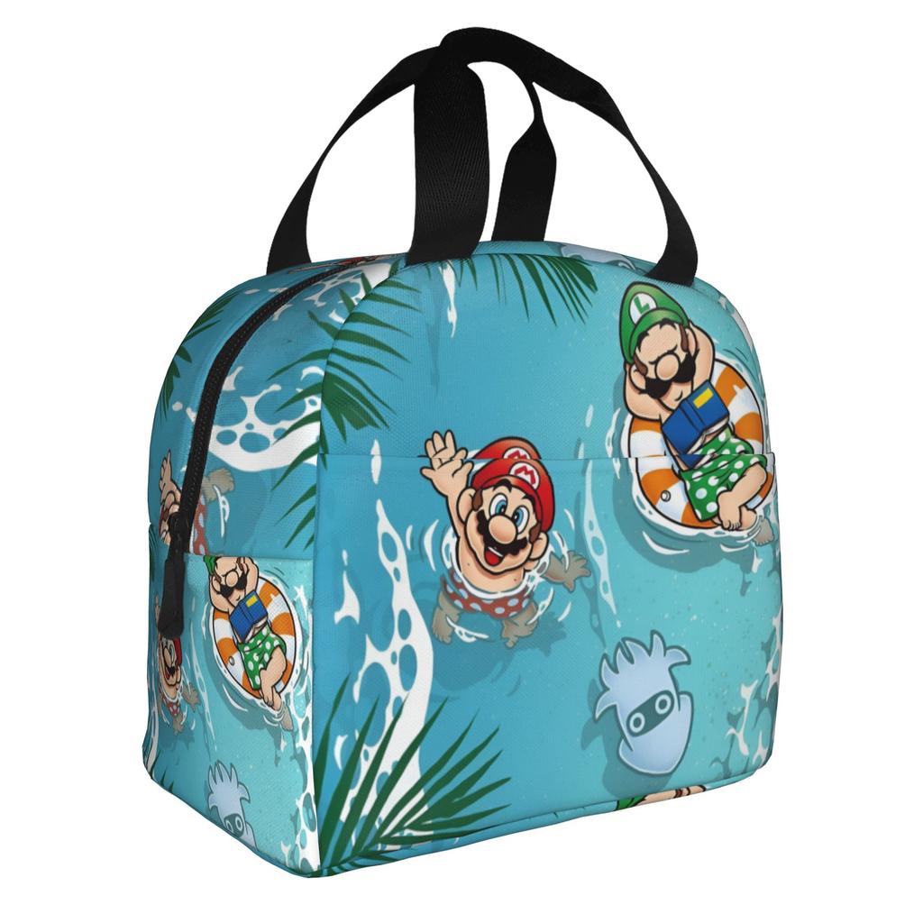 Custom M-Marioed Insulated Lunch Bags for Outdoor Picnic Cartoon Leakproof Thermal Cooler Lunch Box Unisex
