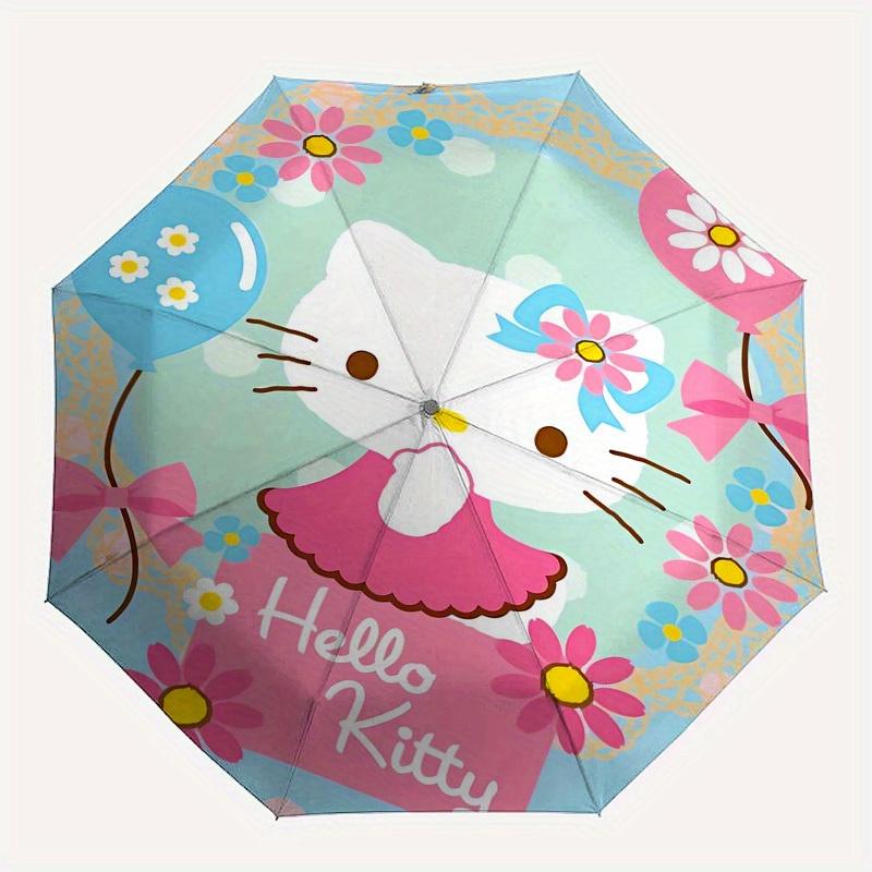 1pc Hello Kitty Floral Party Umbrella with Plastic Handle,Suitable for All Seasons Home Travel Outdoor UmbrellaSanlio356