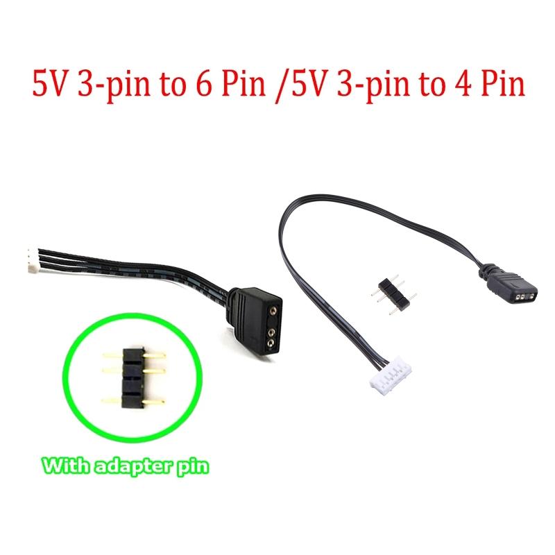 Lüftersteuerung 5V 3 Pin auf 6pin 4Pin Transfer Adapterkabel 5V ARGB 3P auf 4P 6P Controller Adapter