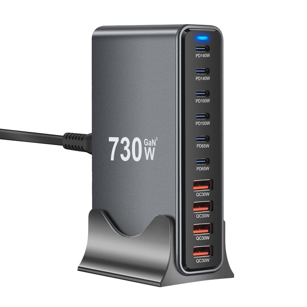 730W Gan Großhandel Universell Trendig Tisch Multi-Desktop Hohe Leistung Laptop Handy Schnell 4 USB 6 Typ C Wandladegerät Stecker