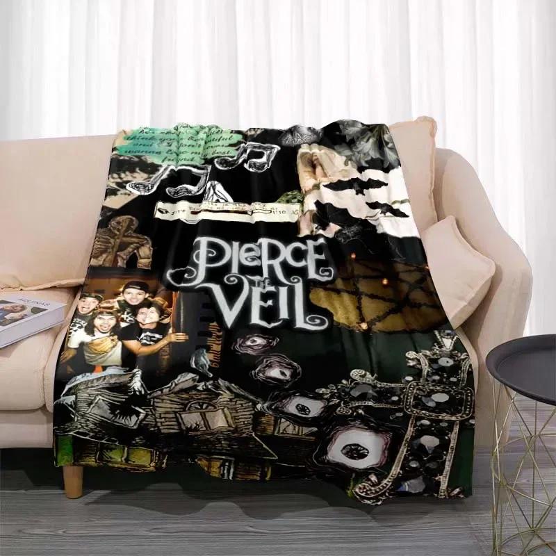 Pierce The Veil Band Printed Flannel Blanket Soft Kid Warm Plush Throw Blanket for Bed Bedroom Sofa Bed Picnic Blanket Fan Gift