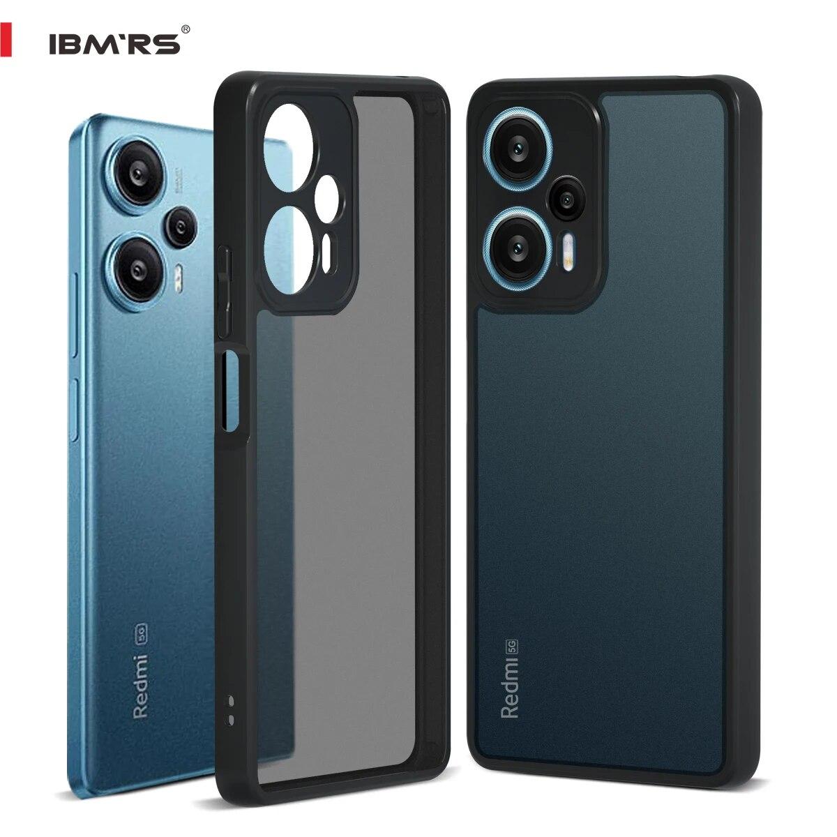 

(В комплекте ремешок на запястье)Чехол ibmrs для Xiaomi Note12 Turbo/POCO F5, камуфляжный матовый прозрачный защитный чехол для телефона for phone series(6.6 ) матовый черный