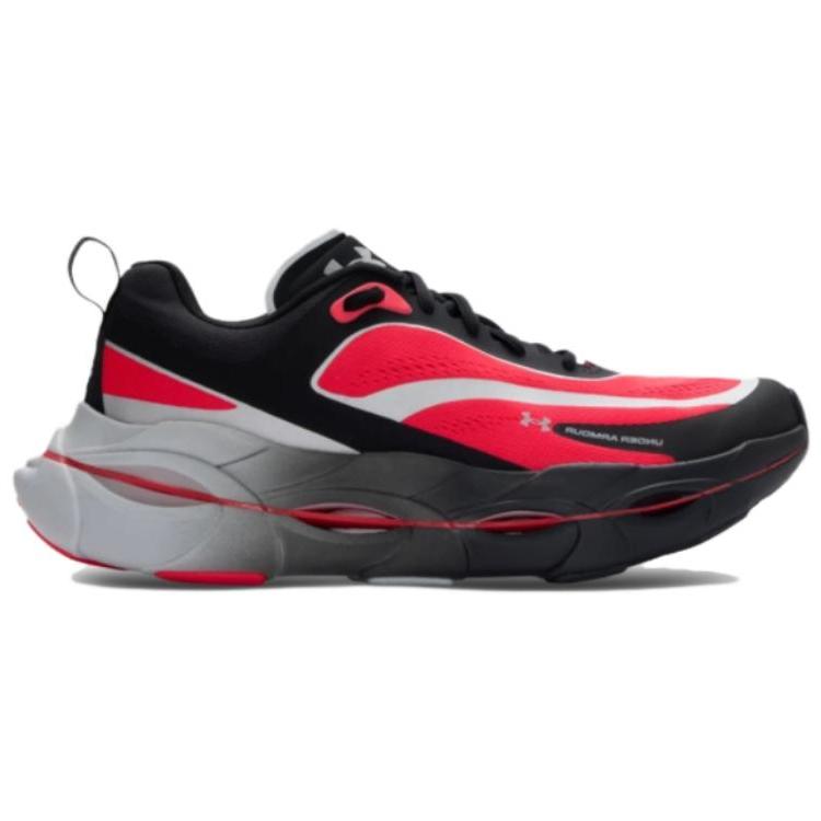 Under Armour Abrasion Resistant Breathable Low Top Running Shoes Men's Black Red Sneakers 6007639-002