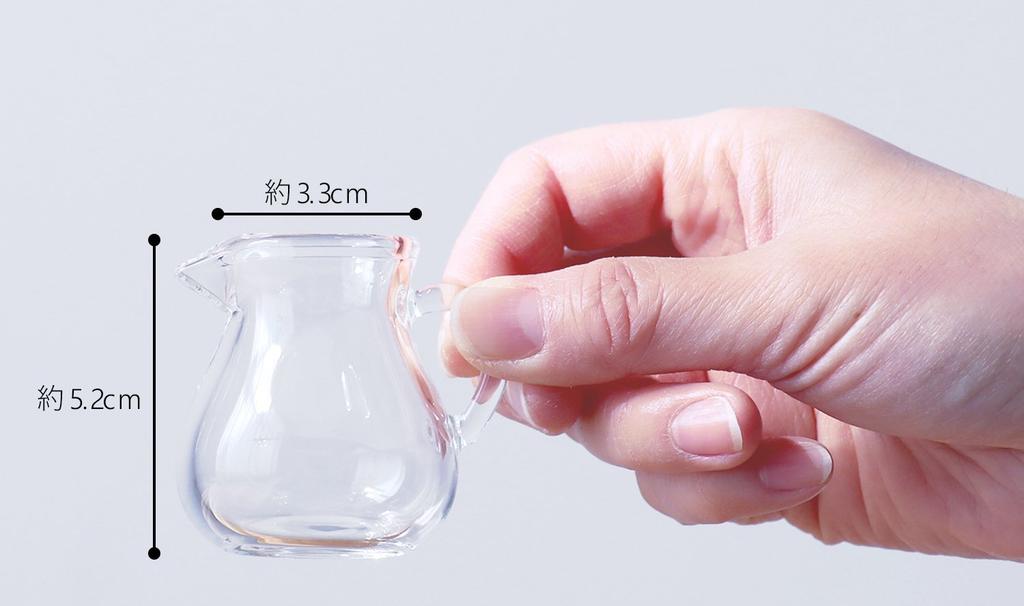 ADERIA Glass Milk Pitcher, 40ml, Small, Set of 6, H-4748, Clear
