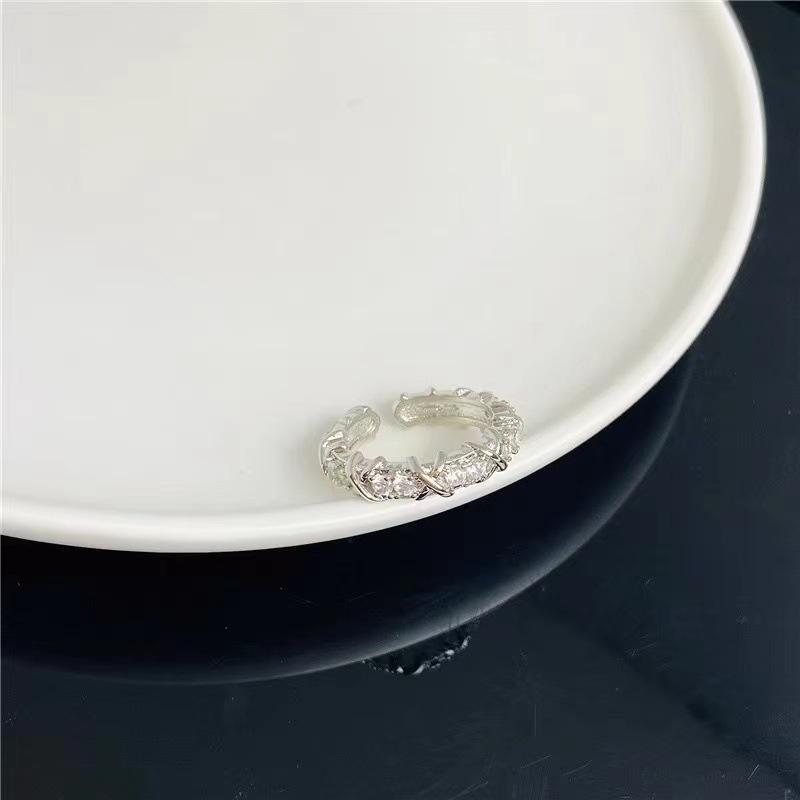 Super flash beauty fried zircon ring~ opening adjustable fashion ins Internet celebrity ring female high sense index finger ring