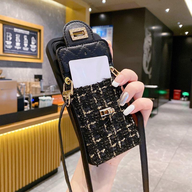 Stylish Card Holder & Coin Purse for Apple Devices (11-16 Pro Max) with Lanyard, Full Coverage Fragrance Style