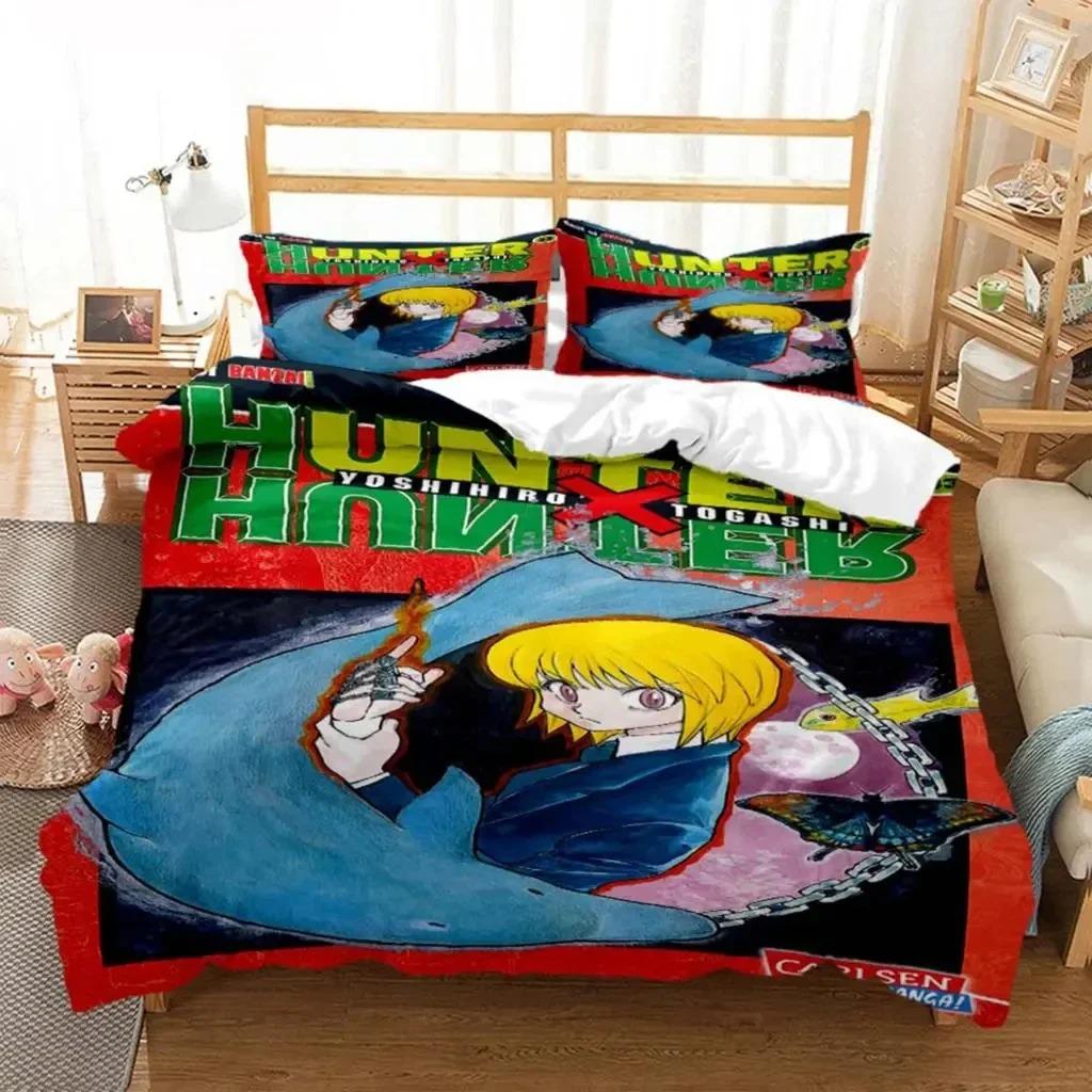Comforter Anime Hunter Hunter Bedding Set 3D Printed Suitable For Bedroom Kids Home Textile