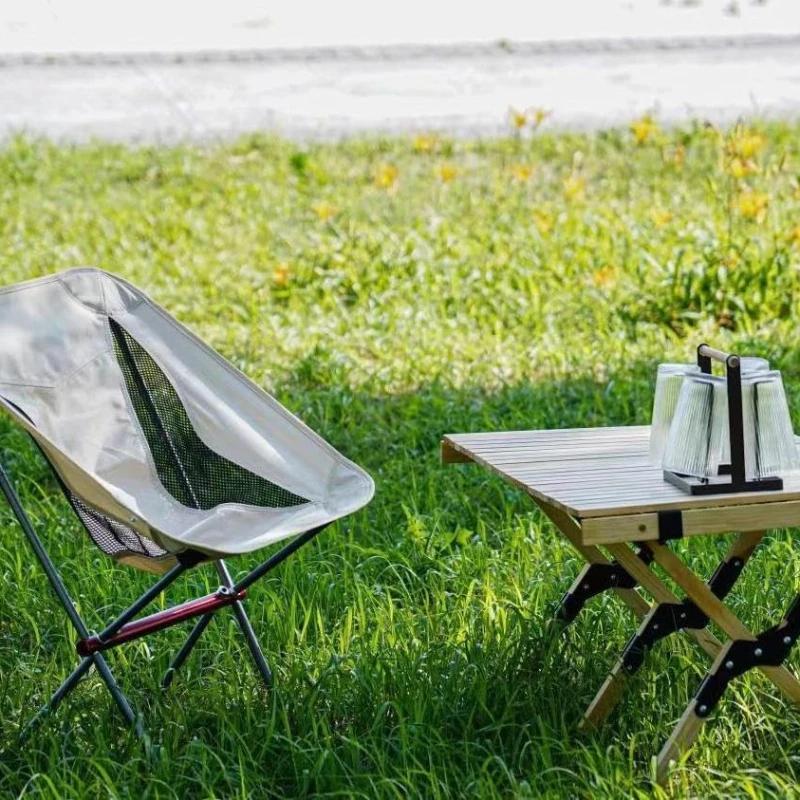 Faltbarer Campingstuhl mit Vollaluminiumrahmen, kompakt und tragbar mit Tragetasche, Outdoor-Wandern, Angeln, Rucksackreisen