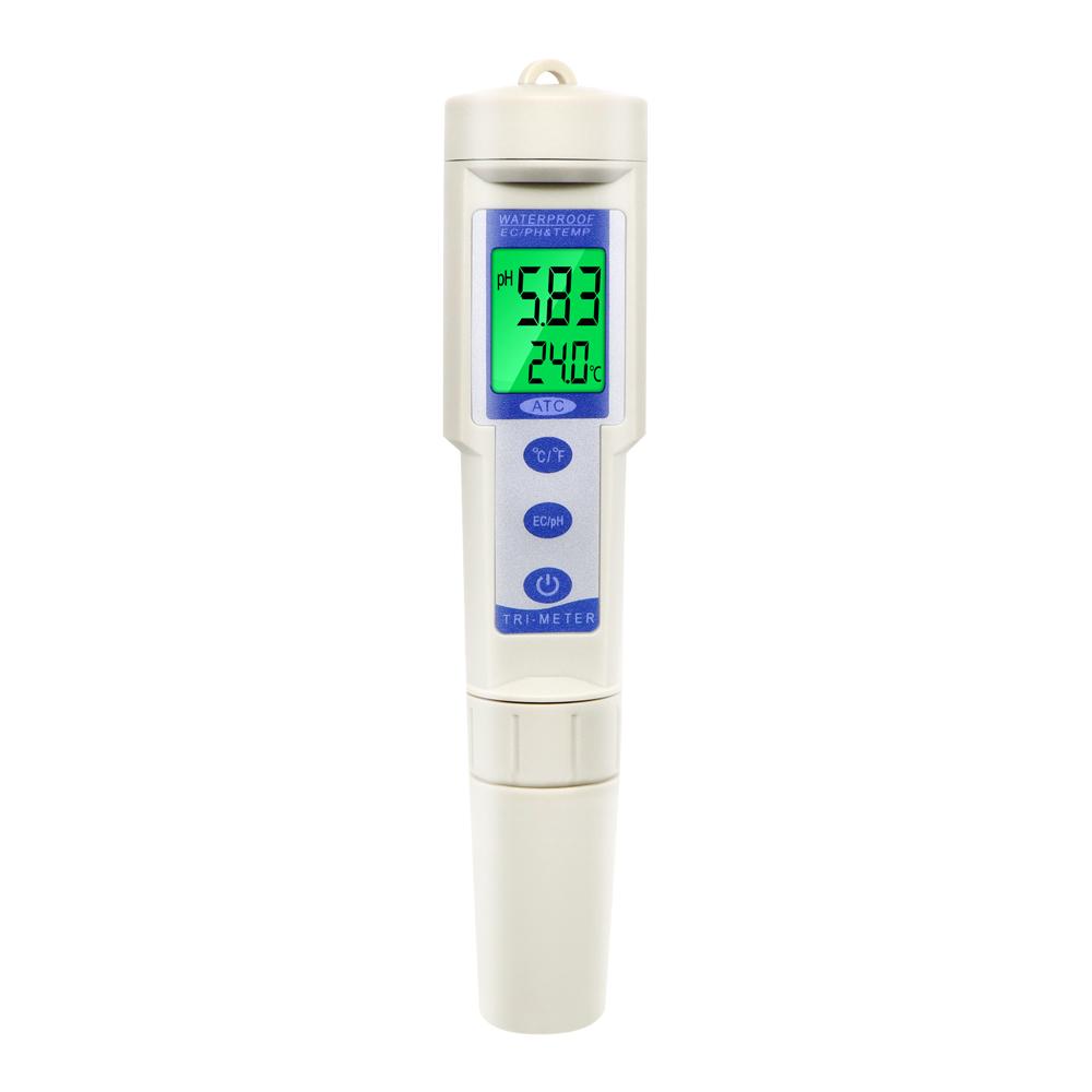 Waterproof EC/TEMP/TDS/PH/TEMP Meter Water QualityTester Analyzer LCD for Aquarium Pool 1-14 PH Meter