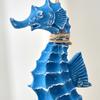 Beach Ocean Themed Bell Ornaments Summer Wooden Seahorse/Sea Turtle/Starfish Wind Chime Nautical Coastal Wall Hanging Decor for Living Room Bedroom