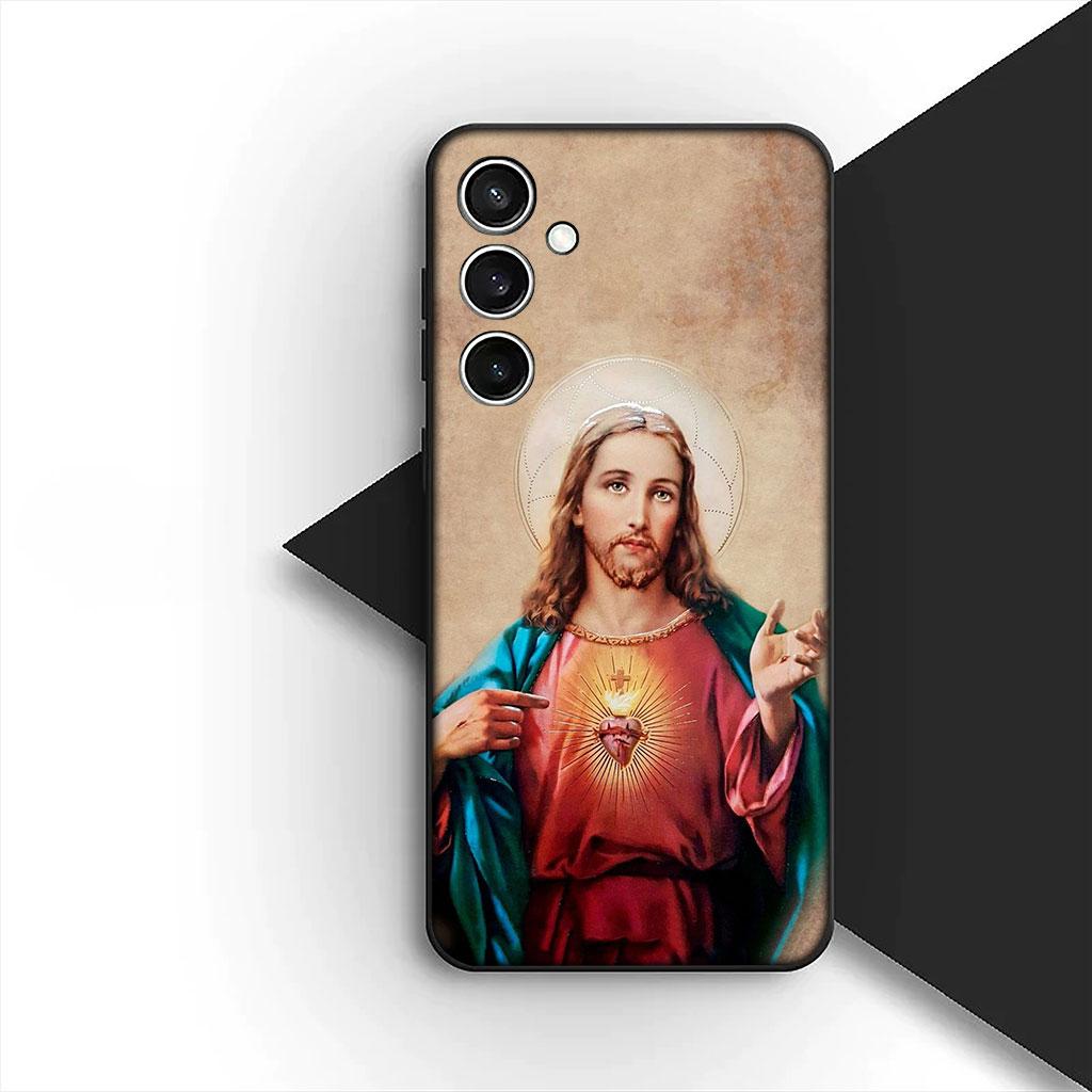 Cover Jesus Cross God Phone Case for Samsung Galaxy S22 S21 S20 FE Ultra Plus A07 A17 A15 A16 A25 A57 A37 Casing