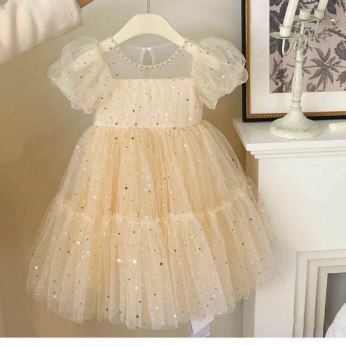 

Весенне-летнее платье принцессы из сетки-паф для девочек 2024 120 cm