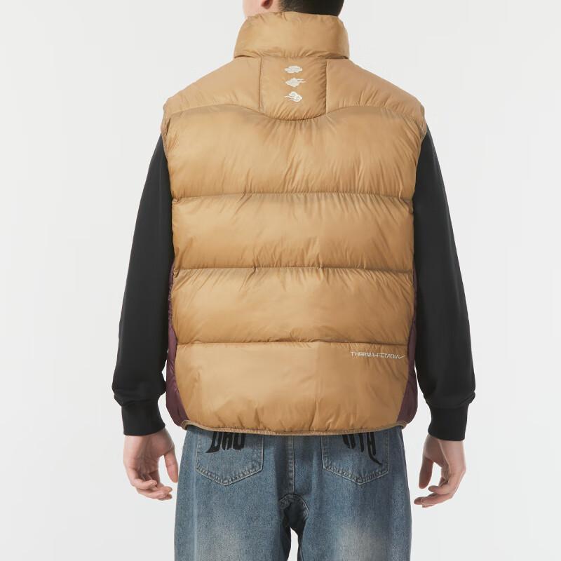 Nike Solid Color Stand Collar Zippered Warm Casual Vest Men Vests Khaki FZ6192-282