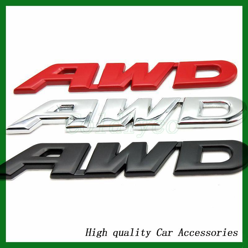 3D Metal fpr AWD Letters Logo Car Trunk Emblem Fender Badge Decal Sticker For Civic CRV RAV4 Accessories