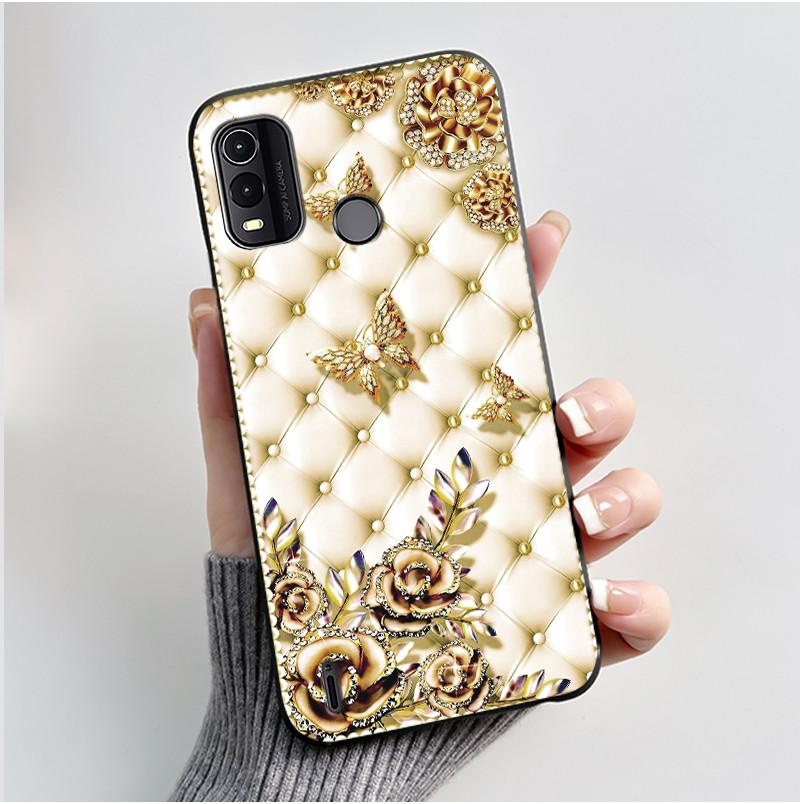 Schwarzes Case für Nokia G11 Plus Einzigartiges Design Schwarze Katze mit Korb Muster Schale Gelee Farbe Kratzfest Weiche Hülle