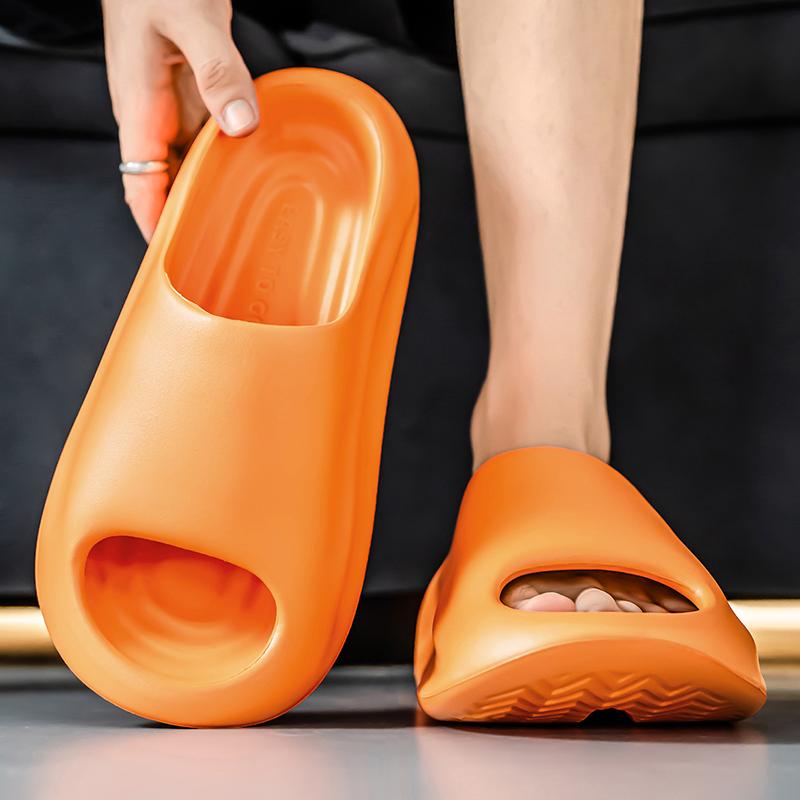 Sommer Dicke Sohle Höhensteigernd Weiche Eva Hausschuhe Für Paare Einfarbige Modische Hausschuhe Outdoor Freizeit Sandalen