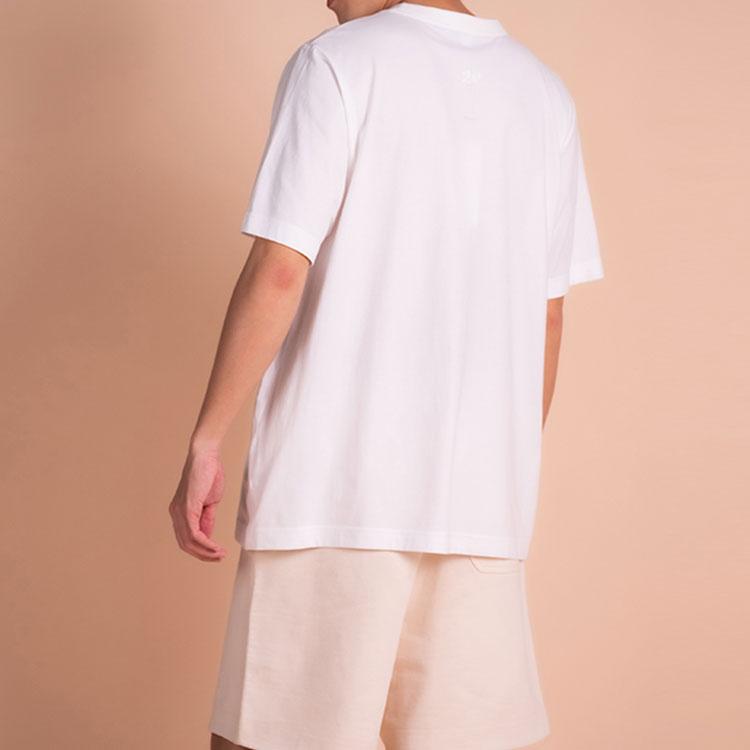 Y-3 SS22 Logo Print Solid Color Crew Neck T-Shirt Men Tops White HG6094