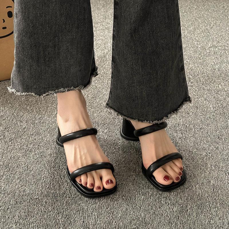 Fashion 2024 Summer Open Toe Women Silvery Slippers Fashion Elegant Slip On Soft Sole Shoes Ladies Outdoor Dress High Heel Sandalias