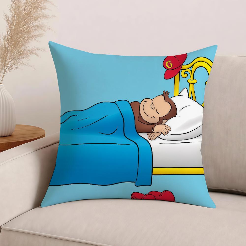 Cartoon C-Curious G-George Pillow Case Office Cushions Suitable For Sofa Car Bedroom Decorative Cushion Cover