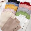 New Semi Turtleneck Pullover Bottoming Sweater for Women Autumn Slim Fit Buttons Knitted Top Fashion Elegant Solid Color Casual Simple Shirt Clothing