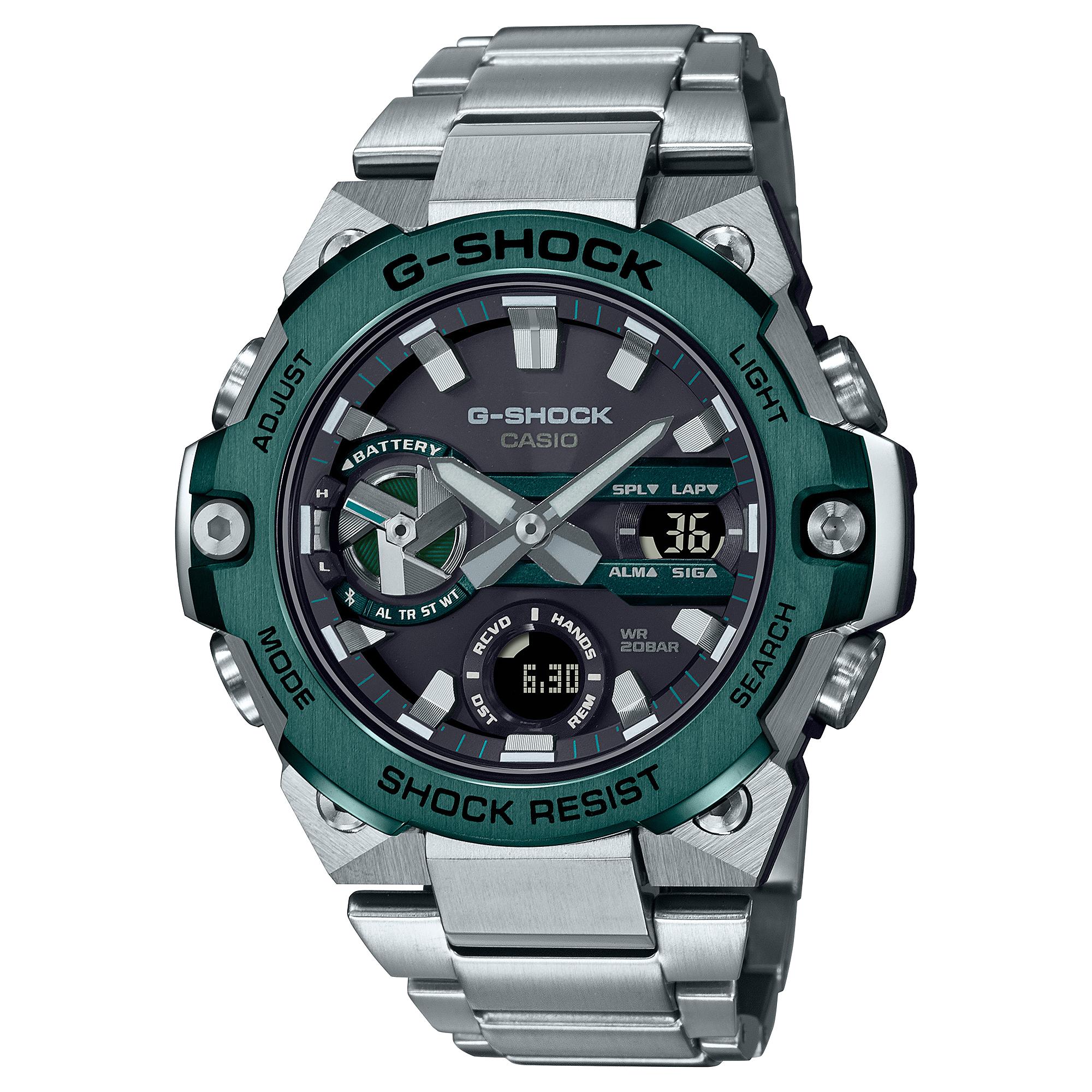 

Casio Men s Stainless Steel 200M Water Resistant Shock Resistant Quartz Watch GST-B400CD-1A3 зелений