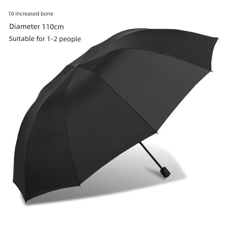 Large Umbrella for Men, Foldable Umbrella, Thickened Sun Umbrella, Student-Specific Sun Protection Umbrella, Black Rubber Reinforced Double-Person