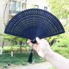Dream Lotus Mini Japanese-Style Handheld Full Bamboo Fan Hanfu Mamian Skirt Dance Qipao Portable Folding Fan Girl Group Folding Fan