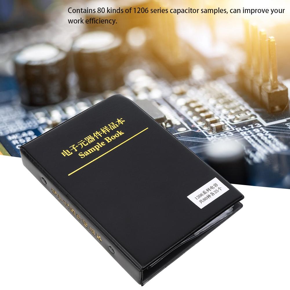 1206 Series 80 Value Capacitors Assortment Kit Electron Components Sample Book Black