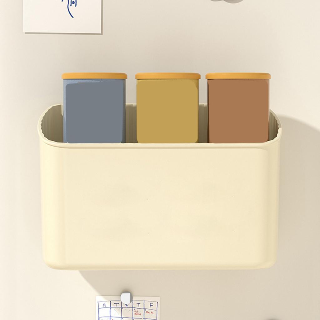 Magnetic Wall Storage Box Large Capacity Plastic Refrigerator Side Organizer for Kitchen Dining