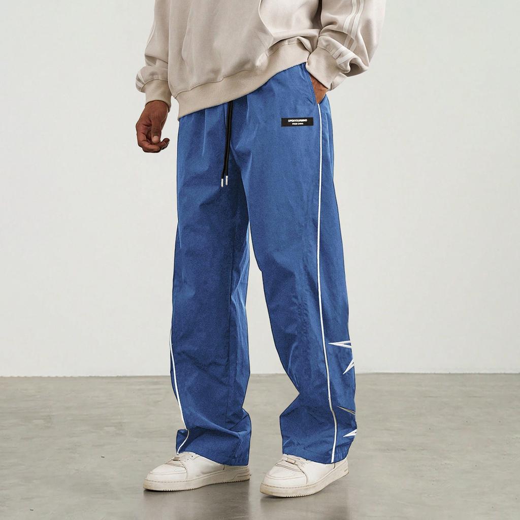 Men's Retro Embroidered Straight Trousers Men's Casual Fashion Trousers