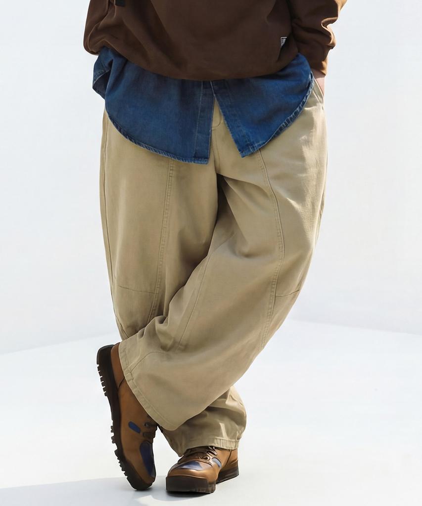 ARTISTWEAR [Atw] Voluminous Wide Fit Cotton Curved Pants - 2 Colors