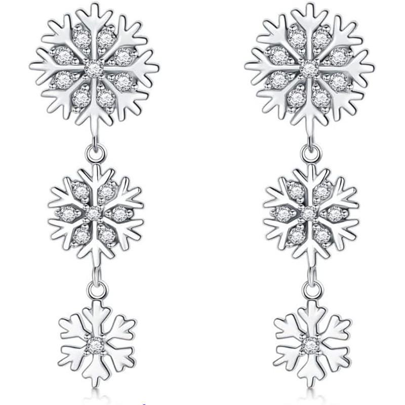 Geometric Bell Snowman Heart Snowflake Necklace Zinc Alloy Chain Jewelry Women
