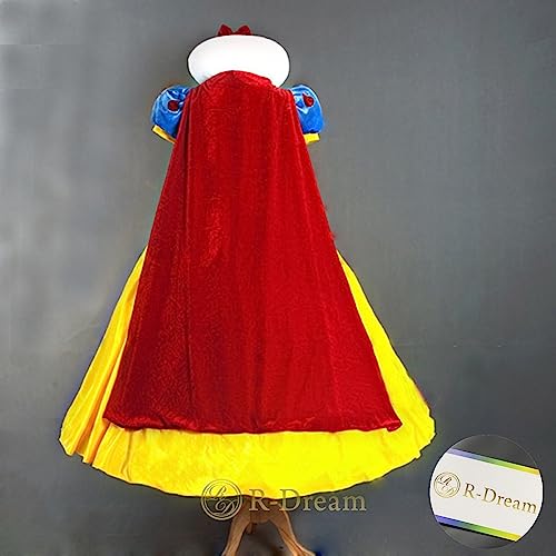 R-Dream Snow White Cosplay Costume, Plus Size, Adult Men's and Women's Dress, Halloween Costume, Snow White Princess Costume, Women's (XXL Size)