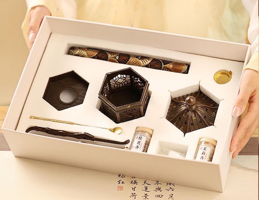 Antique Palace Lamp Household Roasted Tea Stove Pure Copper Incense Lamp Tea Ceremony Ornament Gift Box Packaging