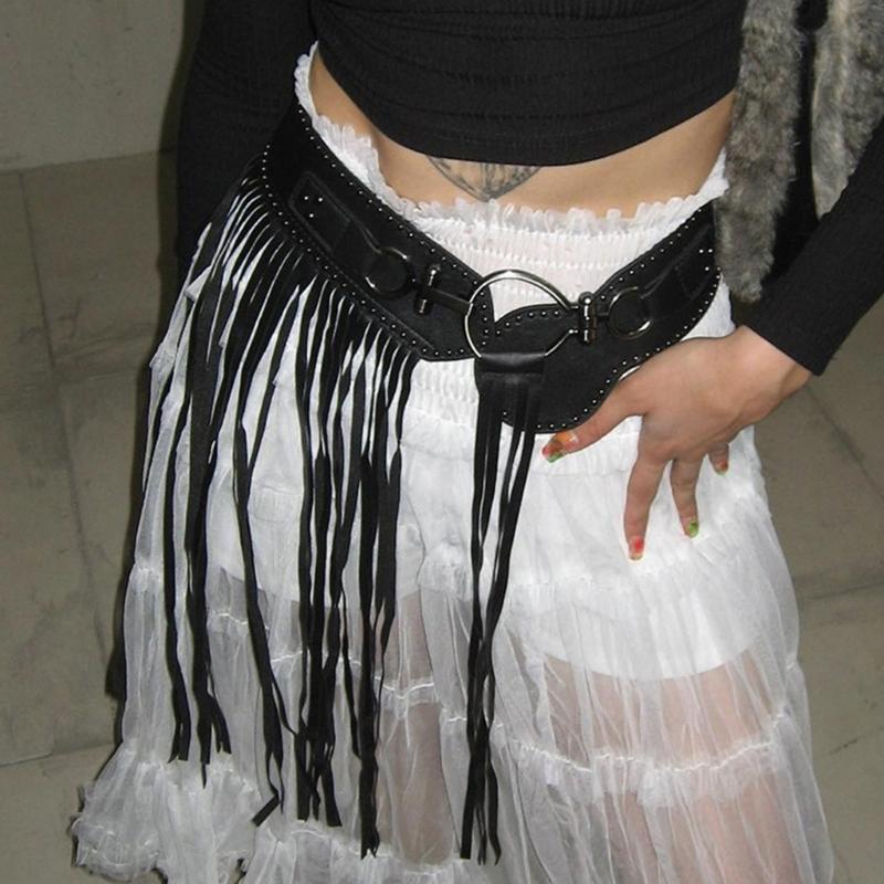 Waist Belt Rock and Roll for Club Cowgirl Rock and Roll Punk Vintage Belt Hot Girl WaistChain Studded Sexy Belt