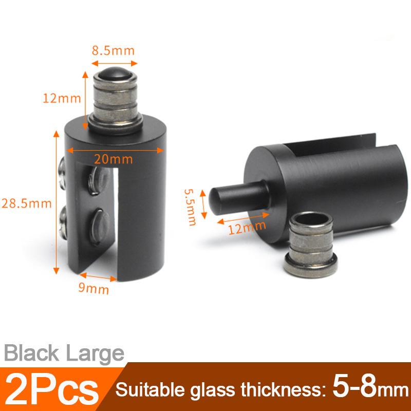 

2 шт. Активные петли для стеклянной двери для душевой двери, поворотные на 90 градусов, латунные аксессуары для стеклянной душевой, зажимы для экрана, верхний и нижний штифт Black-L-2Pcs