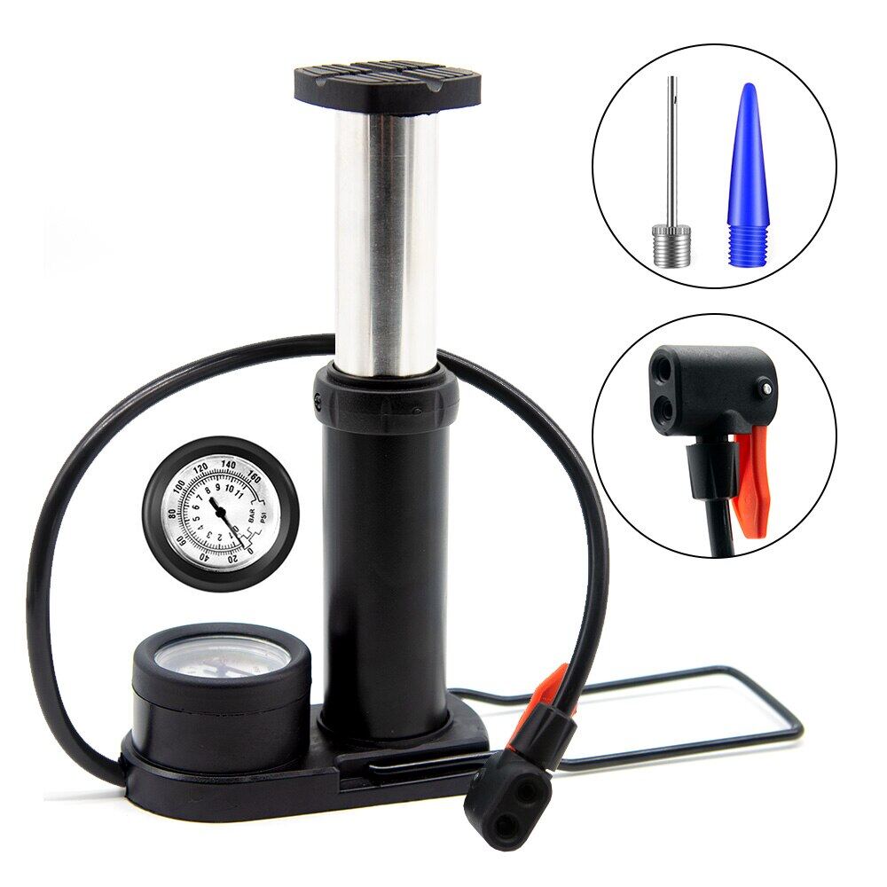 

Велосипедный насос Мини Портативный велосипедный ножной насос с манометром Аксессуары Подходит для Presta и Schrader Valve Велосипедный воздушный насос чёрный