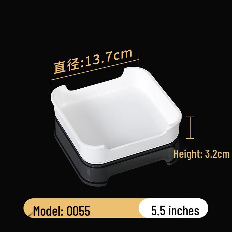 Yishuxiang White Melamine Square Dinner Plate (10-Pack)