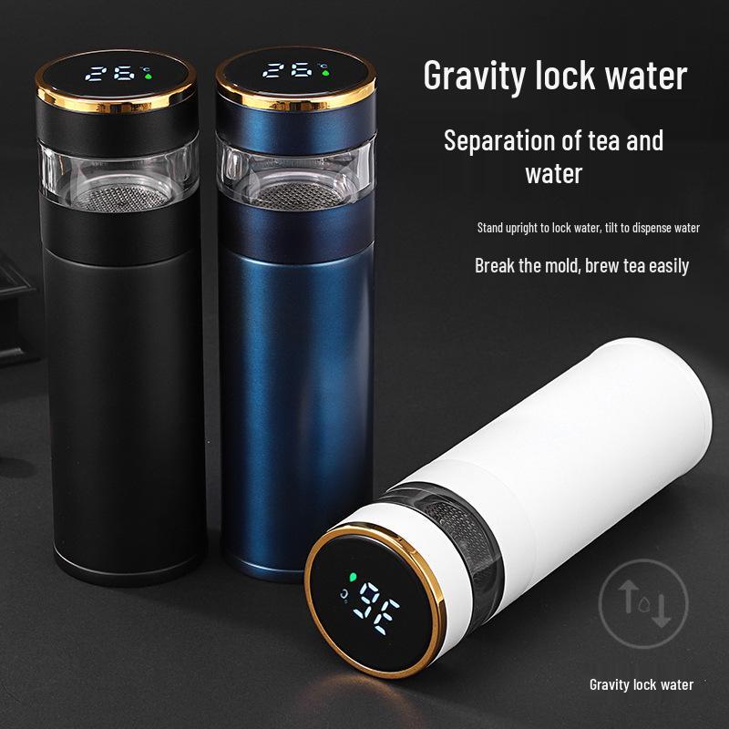 Tazza termica in acciaio inossidabile 316 con display intelligente della temperatura e infusore per tè – Regalo aziendale ideale