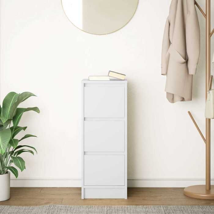 VidaXL Buffet blanc 29,5x34x76 cm bois d'ingénierie 861634