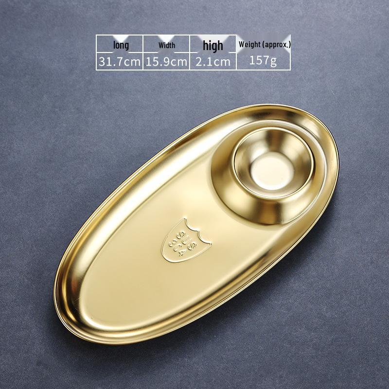 304 Stainless Steel Snack & Dipping Plate for Fried Foods