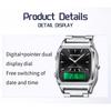 SANDA Neutral Dual Display Clock Waterproof Sports Quartz Watch Luxury Women's Stainless Steel Digital Electronic Watch