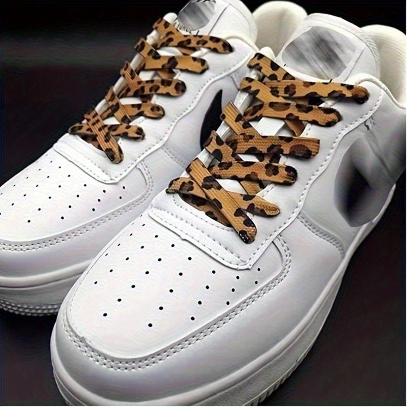 Leopard Print Snake Pattern Shoelaces, Trendy Retro Flat Laces Suitable for Canvas Shoes, Sneakers, And Sports Shoes. Unique Design with Two-Tone