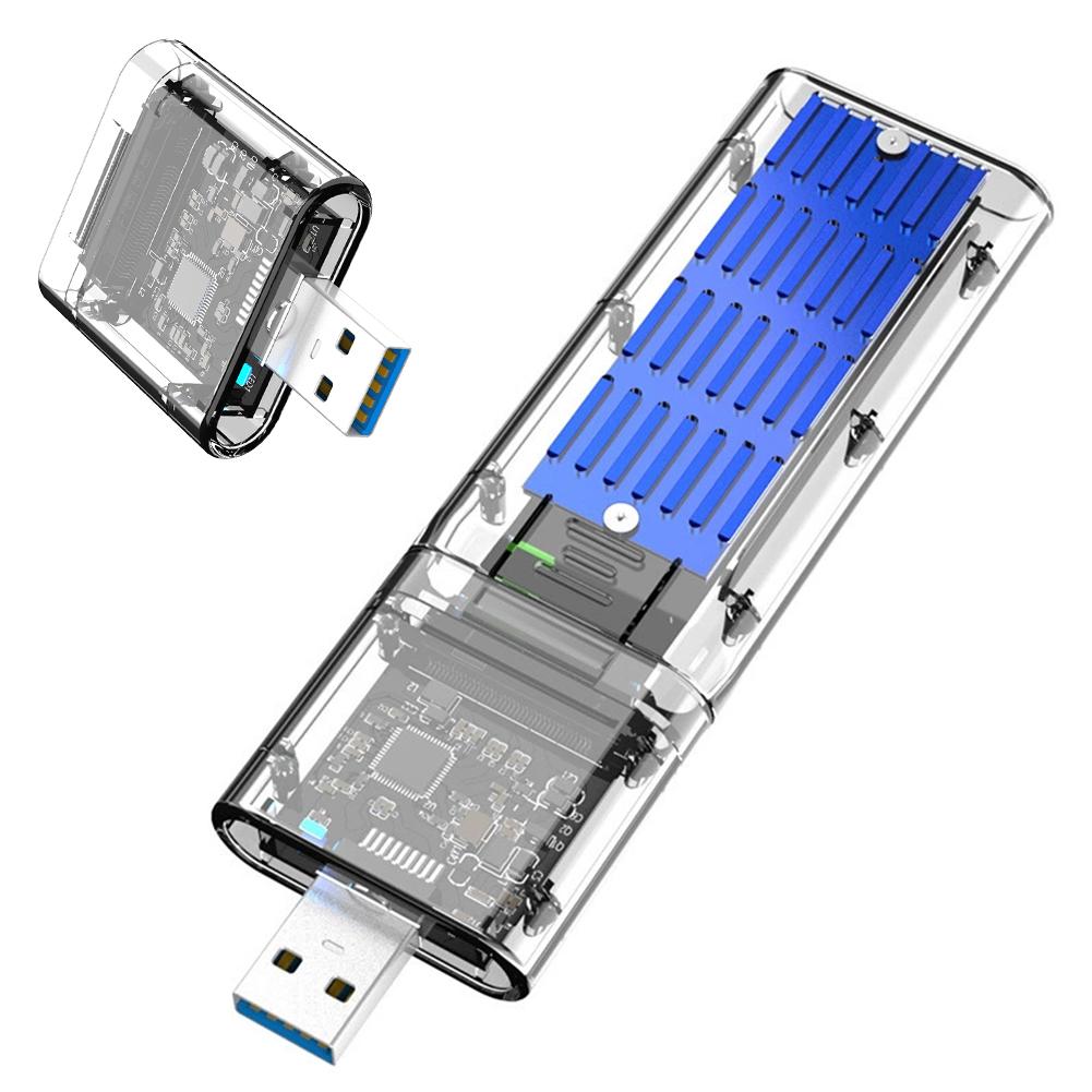 M2 SSD-Gehäuse M.2 auf USB 3.0 Gen 1 5Gbps Hochgeschwindigkeits-SSD-Gehäuse für SATA M.2 NGFF SSD 2242 2260 2280 Kartenadapter