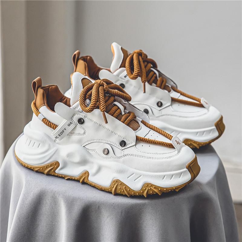 

Douyin platform explosion casual men s shoes dad shoes leather surface increase ins2025 new autumn fashion high value 44
