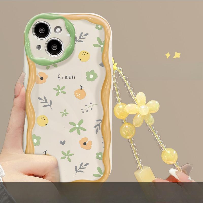 Applicable To Apple 15 Mobile Phone Case IPhone 14/13promax3 Full Screen Floral Chain 11/12 Transparent Silicone