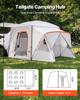 SUV Camping Tent for 5-9 Person, 3.96 x 3.05m 3-Season SUV Tailgate Tent with Ventilated Windows, PU2000mm Waterproof Dual-Use Car Rear Hatch Tents