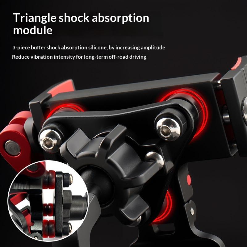 BENGGUO Bicycle Motorcycle Phone Mount 360-Degree Rotation Adjustable Handlebar Holder Aluminum Alloy Anti Shake