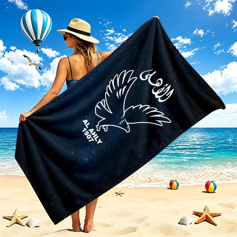 Al Ahly FC Beach Towel Quick Dry Soft MicrofiberSand Resistant Oversized Cabana Bath Sheet for Swimming Pool Travel Gift