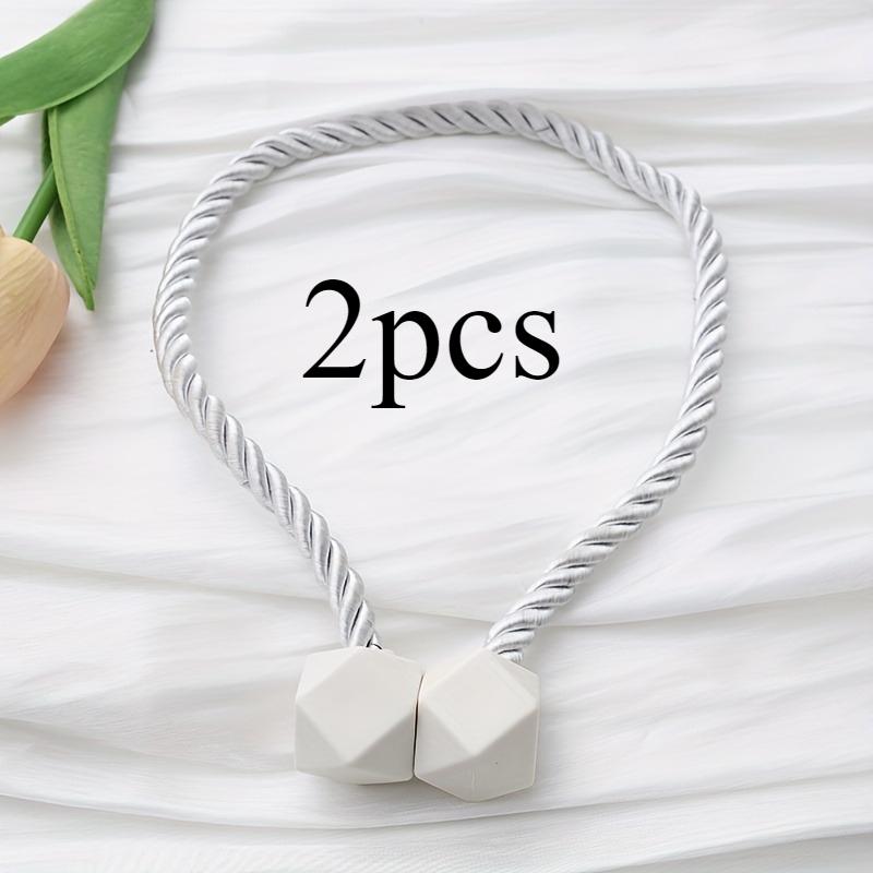 2pc Magnetic Curtain Tieback - Easy No-Drill Installation with Twine Loop, Stylish Holdback for Drapes, Curtains for Living Room